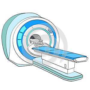 Scanner computerized tomography scanner , magnetic resonance imaging machine, medical equipment. Object on white