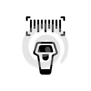 Black solid icon for Scanner, code and electronic