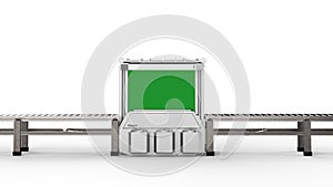 Scanner machine with empty conveyor belt