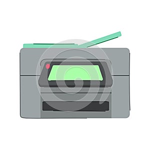 scanner printer paper cartoon vector illustration