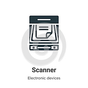 Scanner vector icon on white background. Flat vector scanner icon symbol sign from modern electronic devices collection for mobile