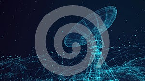 scanng digital twin wireframe in scanning radar style