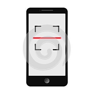 Scanning concept using phone. Smartphone scan icon. Vector illustration