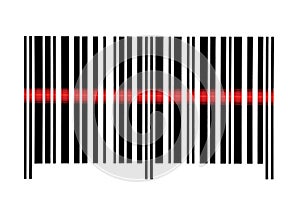 Scanning Empty Barcode Macro Closeup Isolated