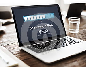 Scanning Files Searching Processing Antivirus Concept