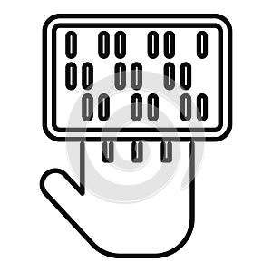 Scanning palm fingers icon outline vector. Solitary smart