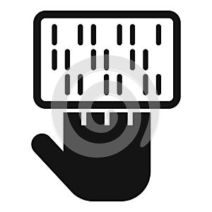 Scanning palm fingers icon simple vector. Solitary smart