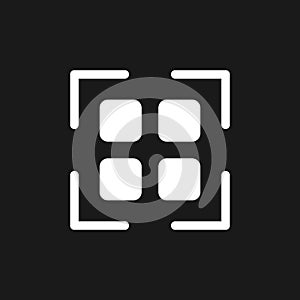Scanning qr code dark mode glyph ui icon
