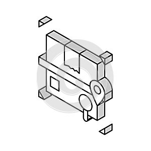 scanning and researching box isometric icon vector illustration
