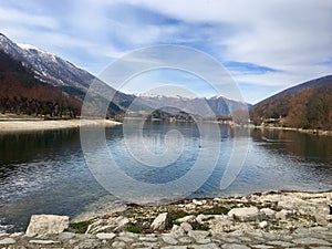 The Scanno lake, Abbruzzo, Italy. February 2018 photo