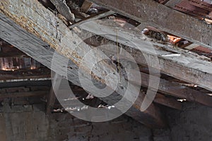 SCANZANO JONICO - MATERA, ITALY - August 22, 2019 Interior of the roof structure, a penthouse dating back to 1938 photo
