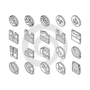 Scar After Trauma Or Surgery isometric icons set vector