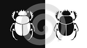 Scarab beetle logo. Isolated scarab beetle on white background