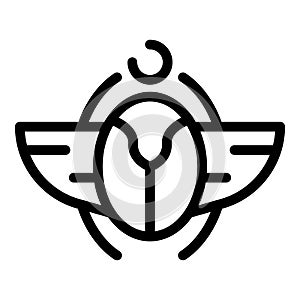 Scarab beetle wings icon, outline style photo