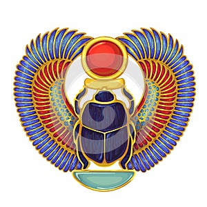 Scarab..Egyptian hieroglyph and symbol photo