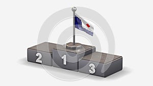 Scarborough Ontario 3D waving flag illustration on winner podium. photo