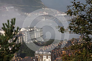 Scarborough in summer mist or sea fret.