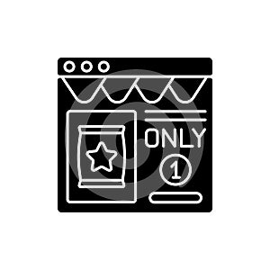 Scarcity marketing black glyph icon