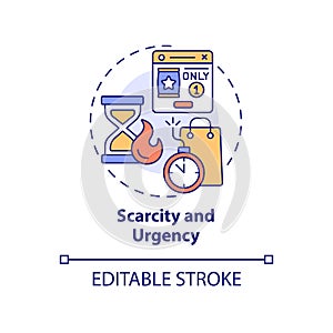 Scarcity and urgency concept icon