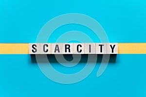 Scarcity word concept on cubes