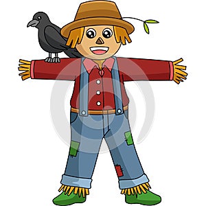 Scarecrow Cartoon Colored Clipart Illustration