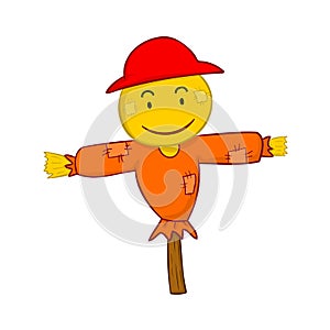 Scarecrow character. Vector cartoon isolated illustration