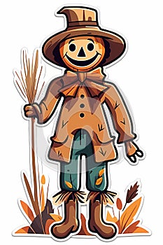 Scarecrow Clipart - Charming Fall Harvest Design
