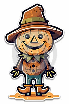 Scarecrow Clipart - Whimsical Autumn Character