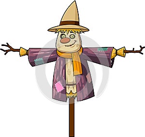 Cute Autumn Scarecrow Cartoon Character