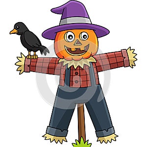 Scarecrow Halloween Cartoon Colored Clipart
