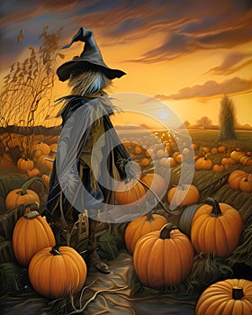 Scarecrow for halloween pumpkins