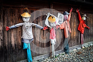Scarecrows in World heritage Shirakawa-go