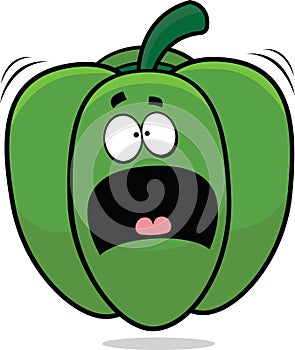 Scared Cartoon Bell Pepper