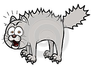 Scared cartoon cat