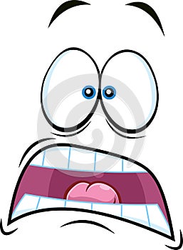 Scared Cartoon Funny Face With Panic Expression