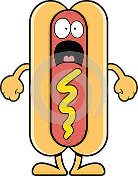 Scared Cartoon Hot Dog