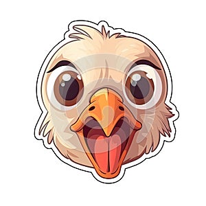 Scared Chicken Face Sticker On Isolated Tansparent Background, Png, Logo. Generative AI