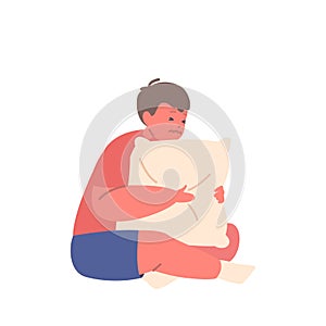 Scared Child Boy Character Hug Pillow, Providing Sense Of Security And Warmth To Help Alleviate Fears And Bring Comfort