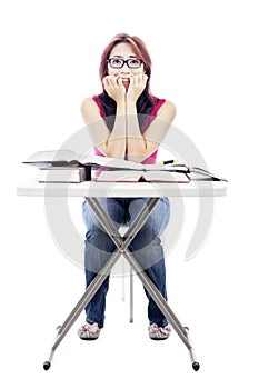 Scared college student