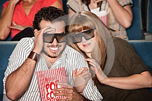 Scared Couple With 3D Glasses