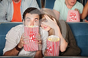 Scared Couple At Movies