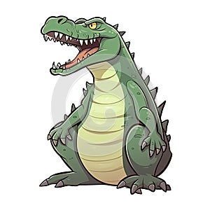 Scared Crocodile Sticker On Isolated Tansparent Background, Png, Logo. Generative AI