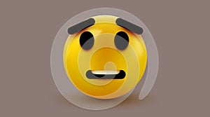 Scared emoji isolated on white background, shocked emoticon.