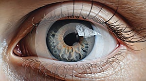 Scared Eyes: Hyperrealistic Close-up In The Style Of David Michael Bowers photo