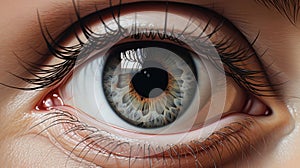 Scared Eyes: Hyperrealistic Illustration Of A Woman\'s Eye