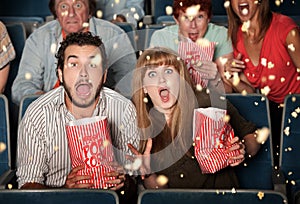 Scared People Tossing Popcorn