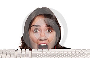 Scared Person and Keyboard