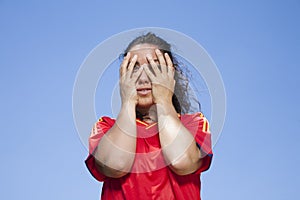 Scared spanish supporter