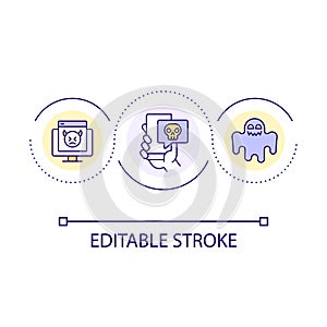 Scareware attack loop concept icon