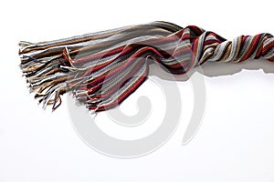 scarf striped red brown gray and black for men isolated on white background photo